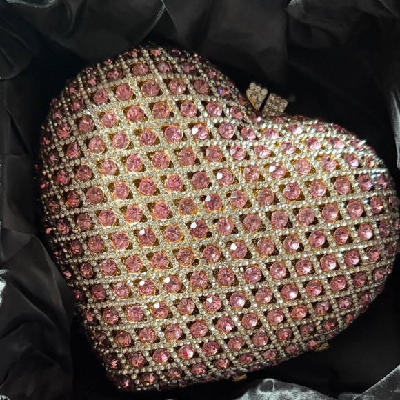 Handbags - Hand Placed Crystal and Pink Jewel Handbag Clutch | NWOT | OS